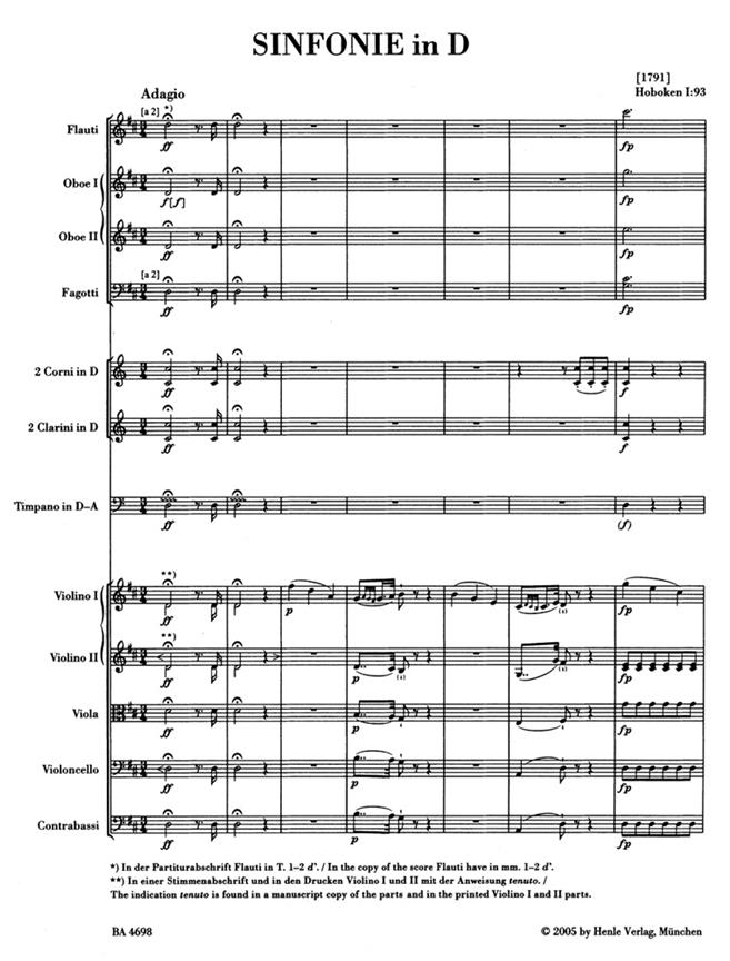 Symphonie D Hob.1:93